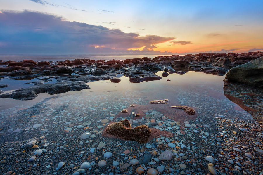 Rocky Pools at Sunrise Photograph by Debra and Dave Vanderlaan