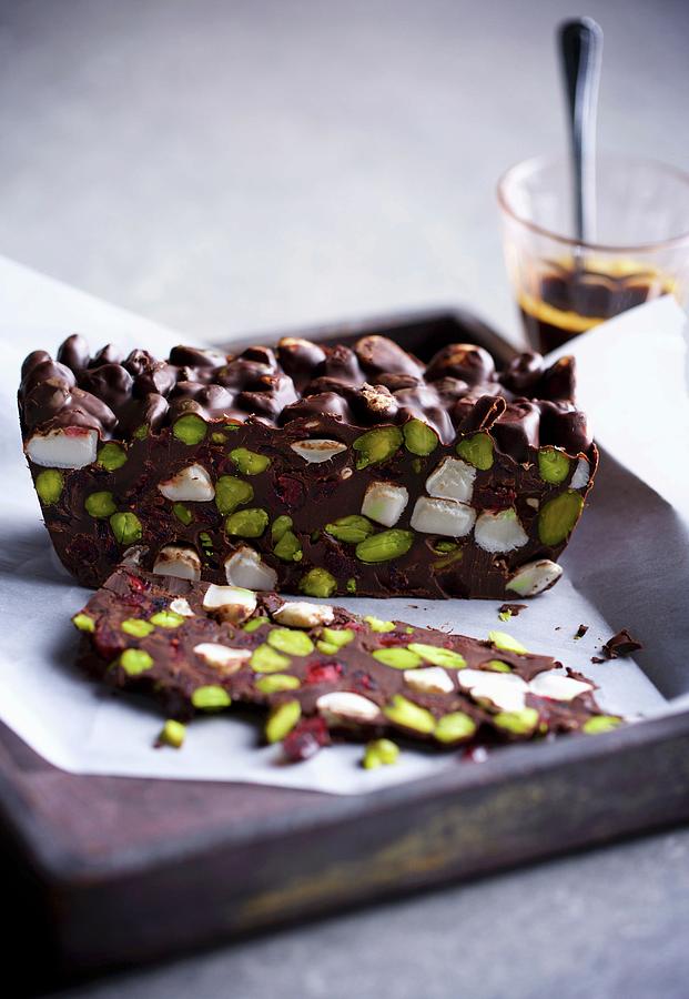 Rocky Road De Luxe With Pistachio Nuts And Cranberries Photograph by Fotos Mit Geschmack Jalag