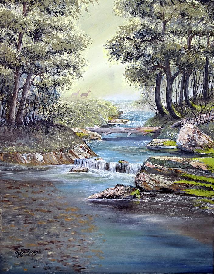 Rocky Stream Painting with Gansai Tambi Watercolors 