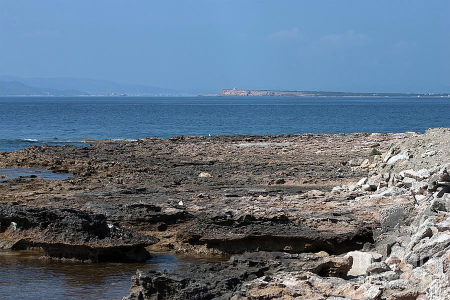 Nature Photograph - Rocky view to Ibiza by John Edwards