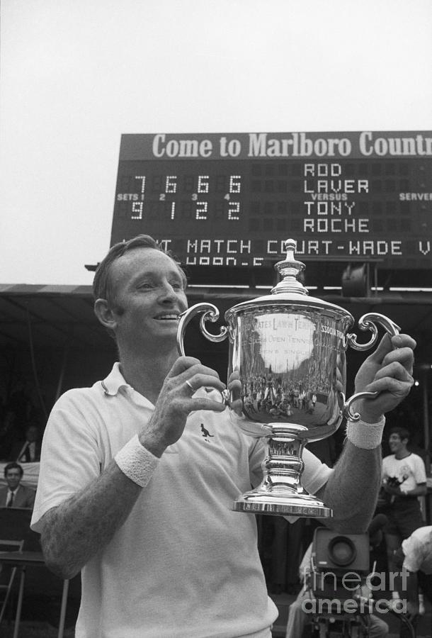 Rod Laver With Us Open Cup Photograph by Bettmann
