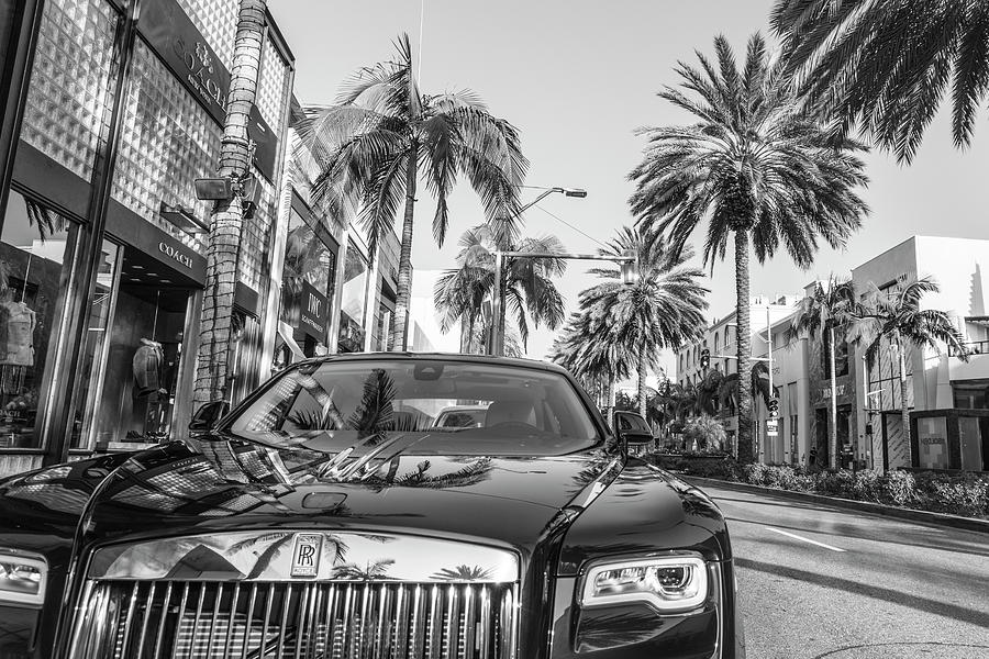 Rodeo Drive Roles Royce and Palm Trees Photograph by John McGraw - Fine ...