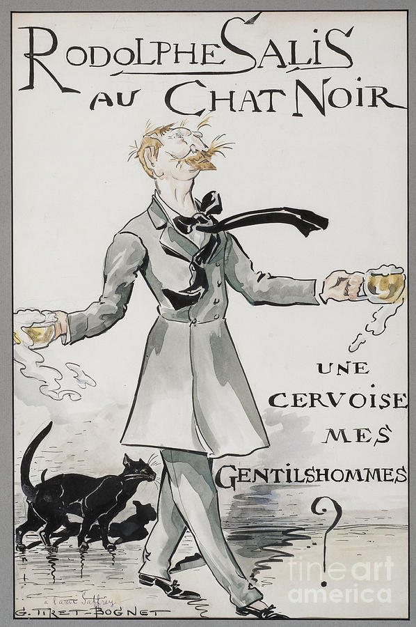 Rodolphe Salis Au Chat Noir Drawing by Heritage Images
