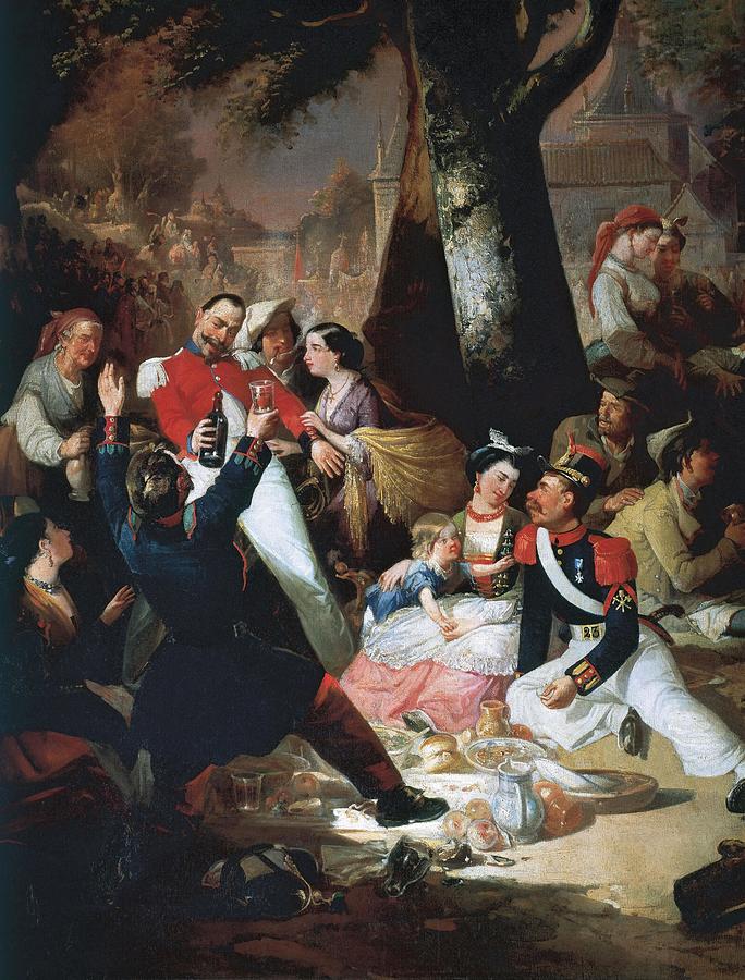 RODRIGUEZ DE GUZMAN, Manuel -1818-1877-. DANCE OF THE VIRGIN OF THE PORT. Painting by Album