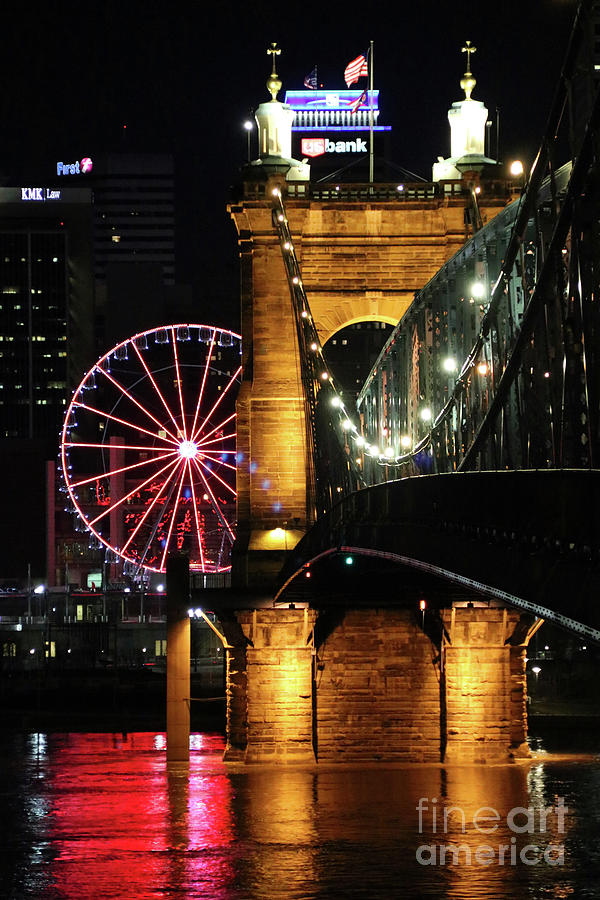 Roebling Bridge at Night  7271 Photograph by Jack Schultz