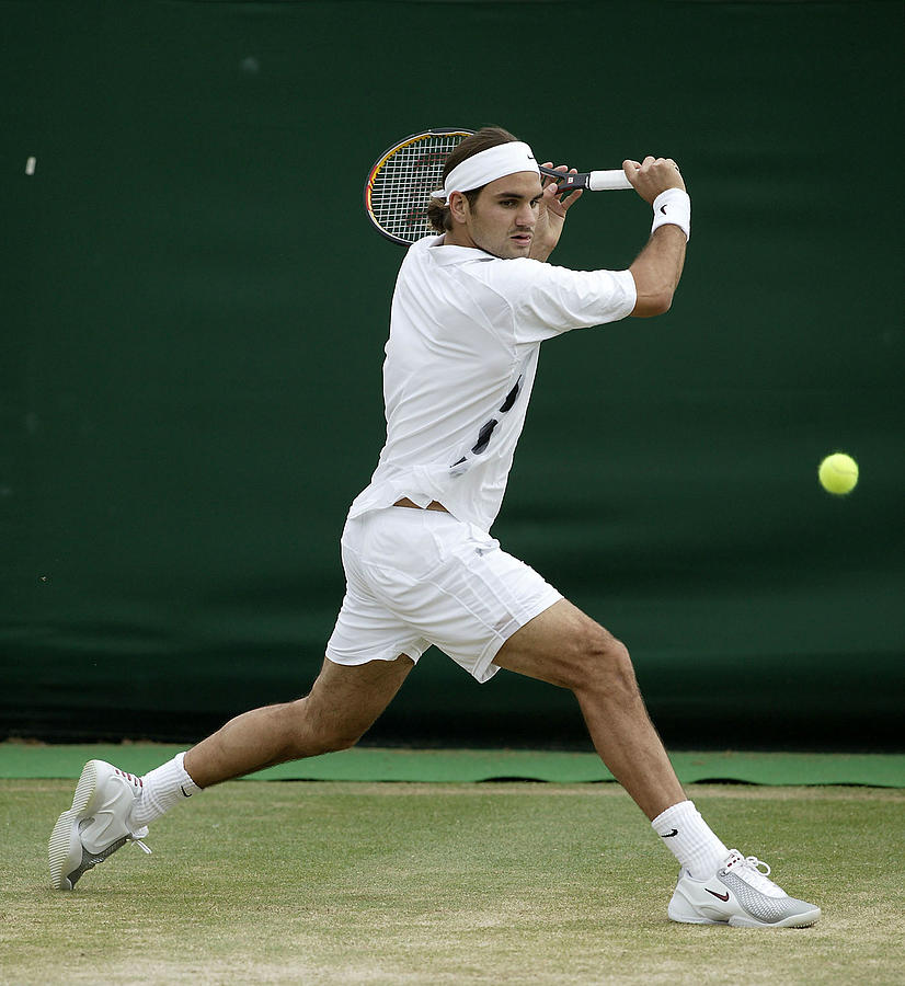 Roger Federer Of Switzerland In Action Photograph by Phil Cole