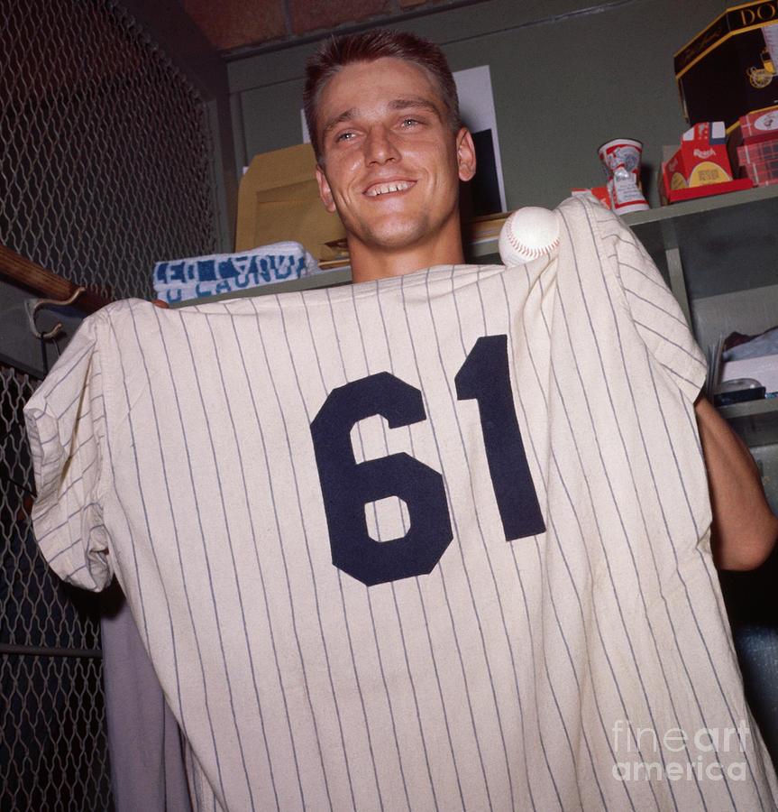 Roger Maris Displaying Baseball Photograph by Bettmann
