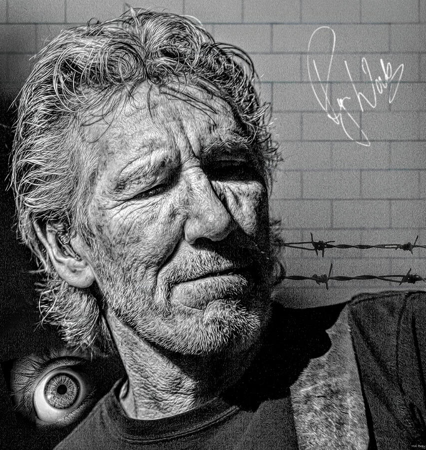 Roger Waters Mixed Media - Roger Waters Comfortably Numb by Mal Bray