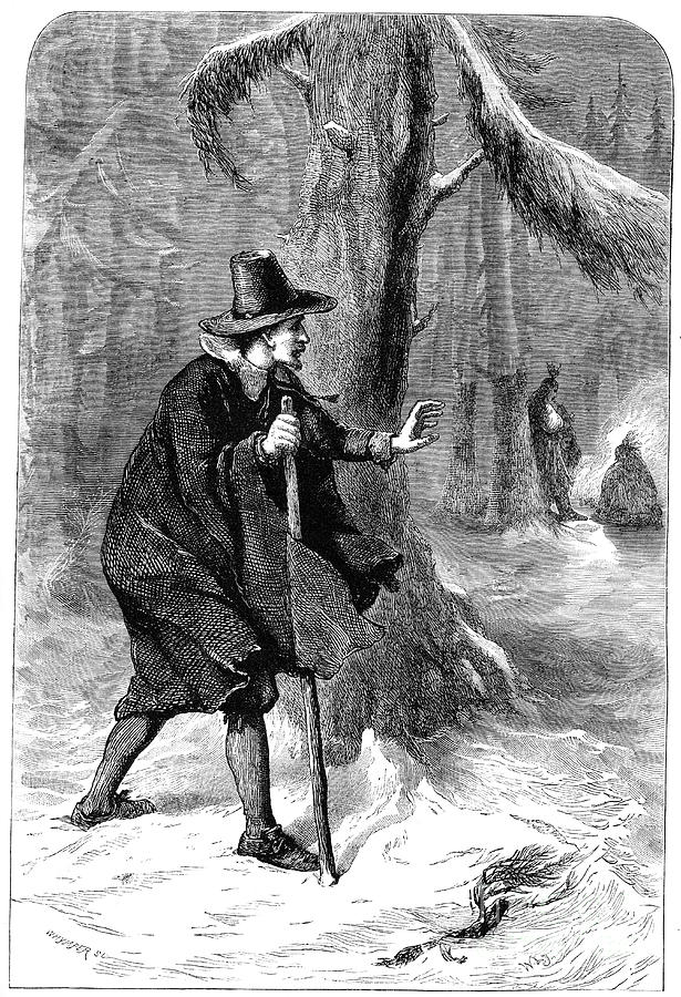 Roger Williams In The Forest, America Drawing by Print Collector