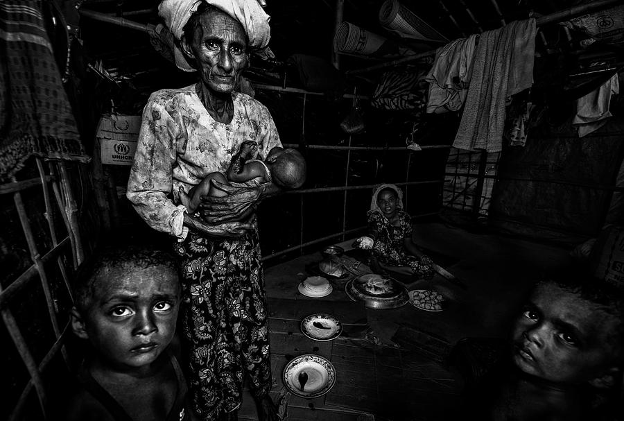 Rohingya Family At Home - Bangladesh Photograph by Joxe Inazio Kuesta ...