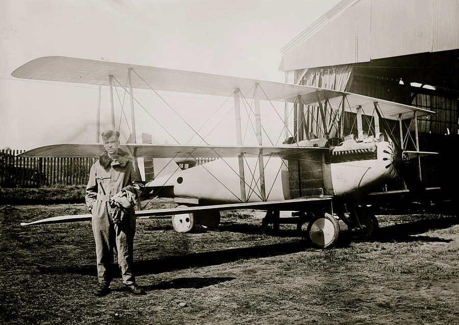 Rohlfs & his Curtiss Wasp Painting by 