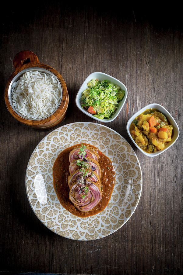 Rolled Breast Of Lamb With Vegetable Accompaniments Photograph by Nitin Kapoor