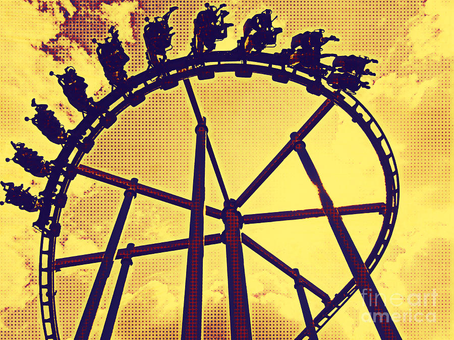 Roller Coaster Digital Art - Roller Coaster Fun by Jurgen Huibers Roller Coaster Digital Art - Roller Coaster Fun by Jurgen Huibers