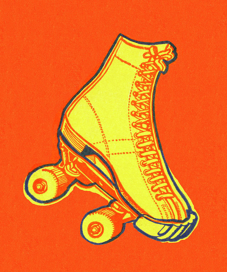Vintage Drawing - Roller Skate by CSA Images