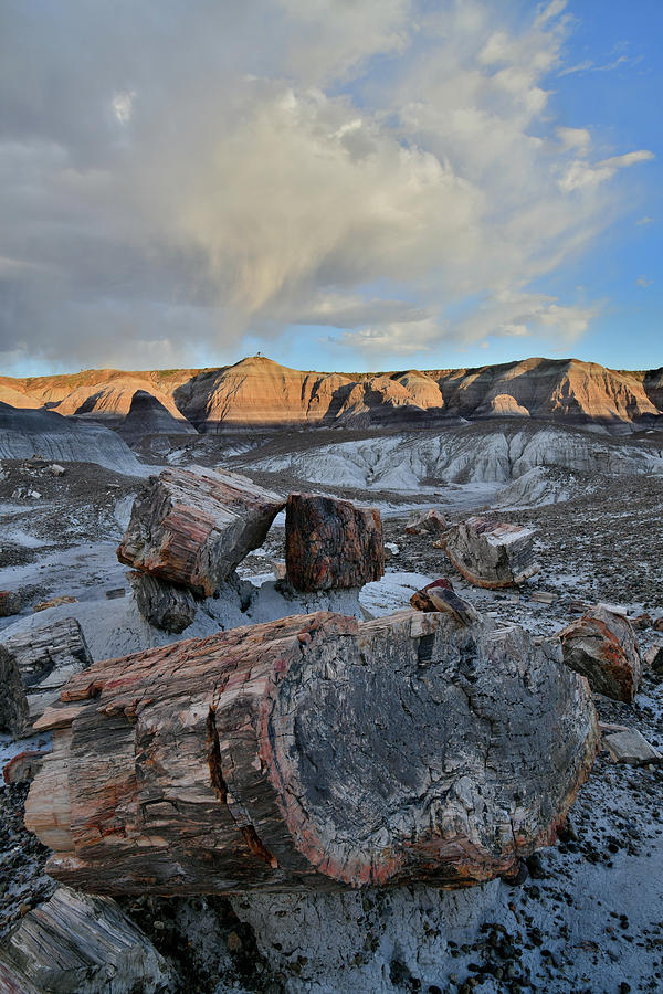 Rolling Clouds over Blue Mesa at Sunset Photograph by Ray Mathis
