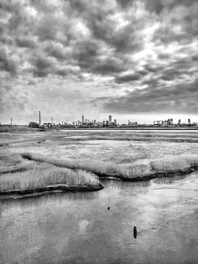 Rolling into NYC Black and White Photograph by Sharon Popek