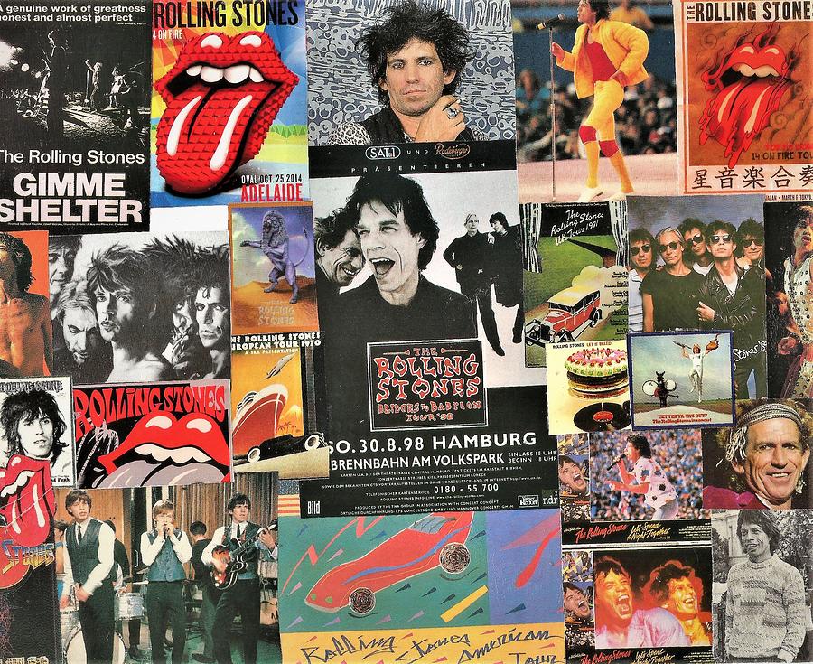 The Rolling Stones Photograph - Rolling Stones Collage 2 by Doug Siegel