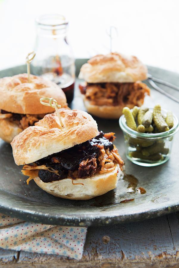 Rolls Filled With Pulled Pork usa Photograph by Studer, Veronika