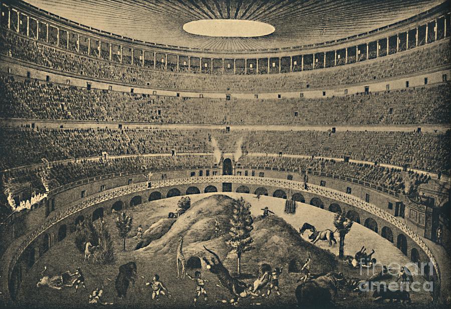 Roma - Colosseum - Reconstruction Drawing by Print Collector