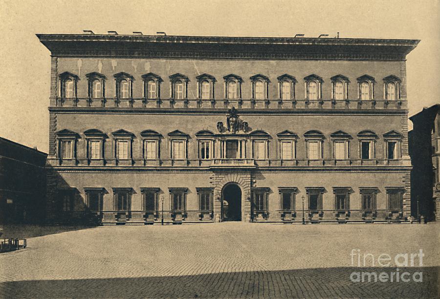 Roma - Farnese Palace 1910 Drawing by Print Collector