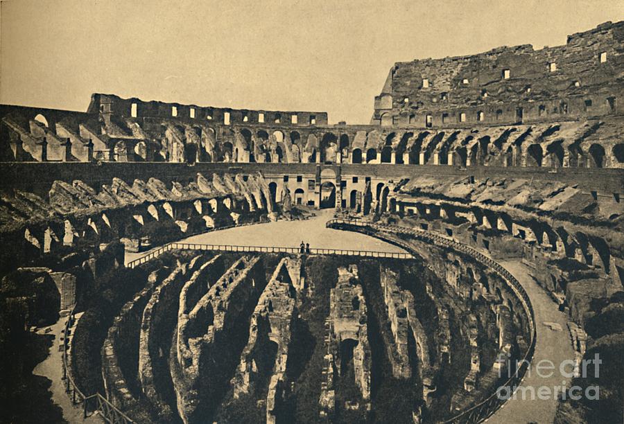 Roma - Flavien Ampitheatre 1910 Drawing by Print Collector