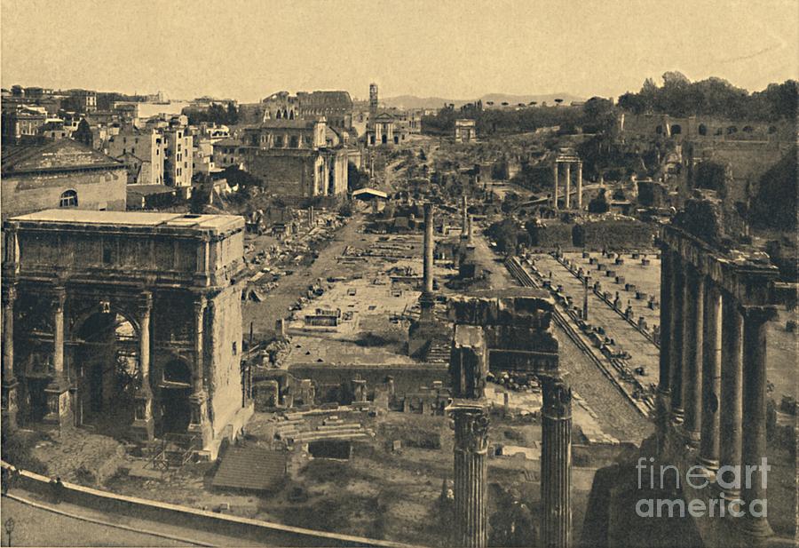 Roma - General View Of The Roman Forum Drawing by Print Collector