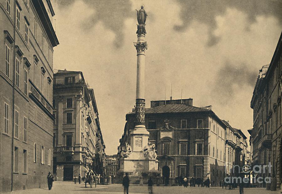 Roma - Piazza Di Spagna 1910 Drawing by Print Collector | Fine Art America