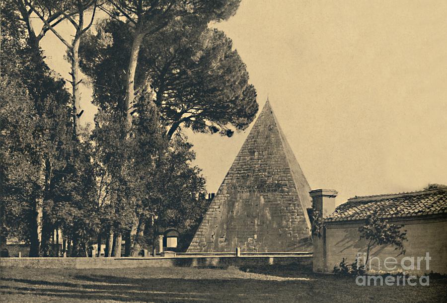 Roma - Sepulchal Pyramid Of Caius Drawing by Print Collector