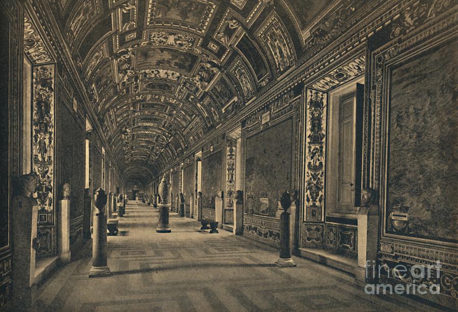 Roma - Vatican Palace - Gallery Drawing by Print Collector