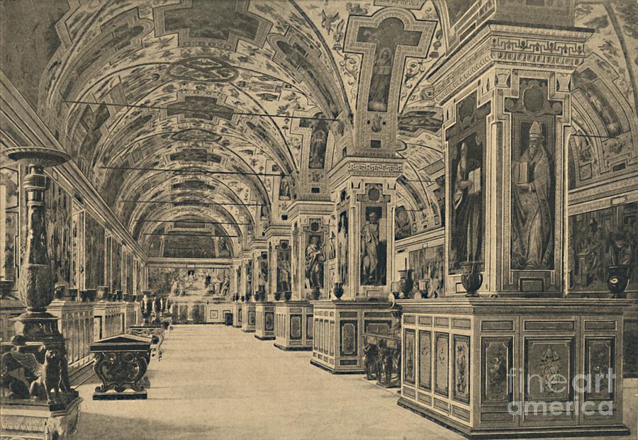 Roma - Vatican - Reading Room Drawing by Print Collector