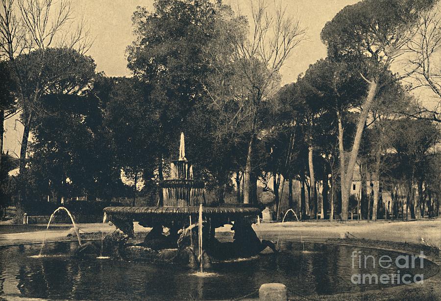 Roma - Villa Borghese - Fountain Drawing by Print Collector
