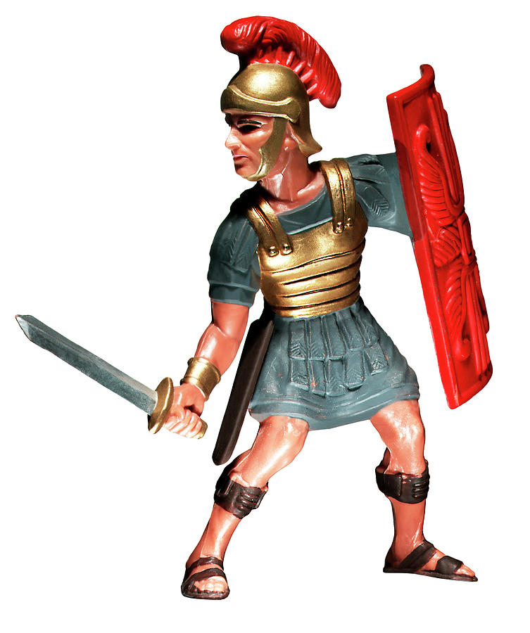 Roman Centurion With Sword and Shield Drawing by CSA Images