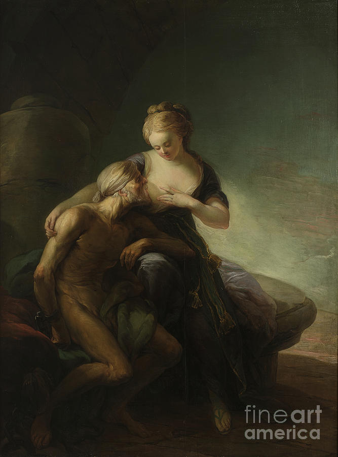 Roman Charity, An Allegory Of Love Painting by Carl Gustaf Pilo