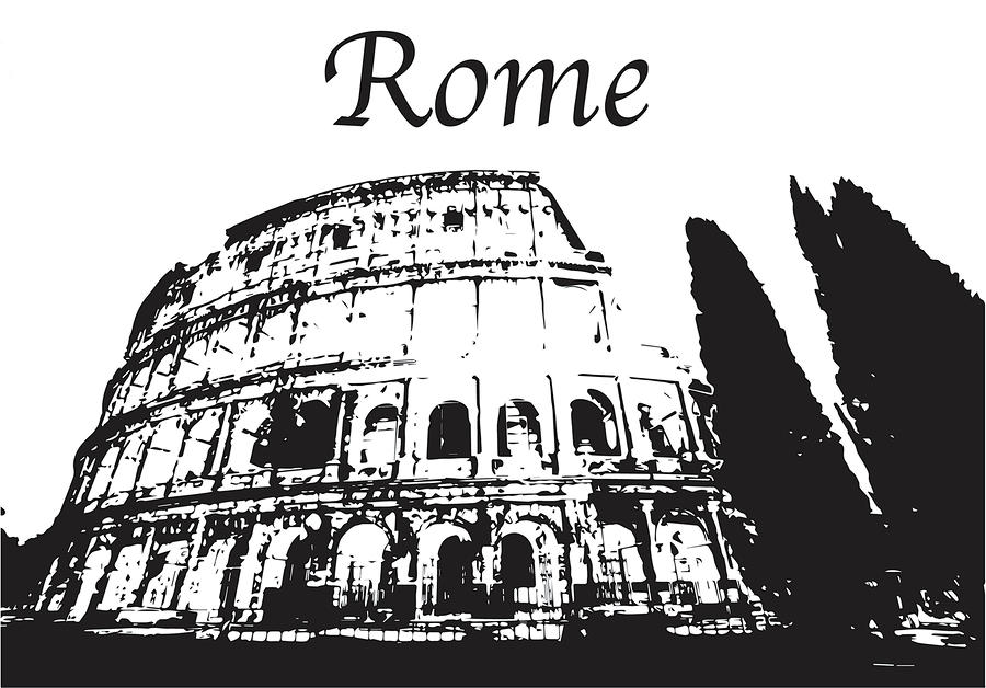 Roman Coliseum silhouette Photograph by John McGraw