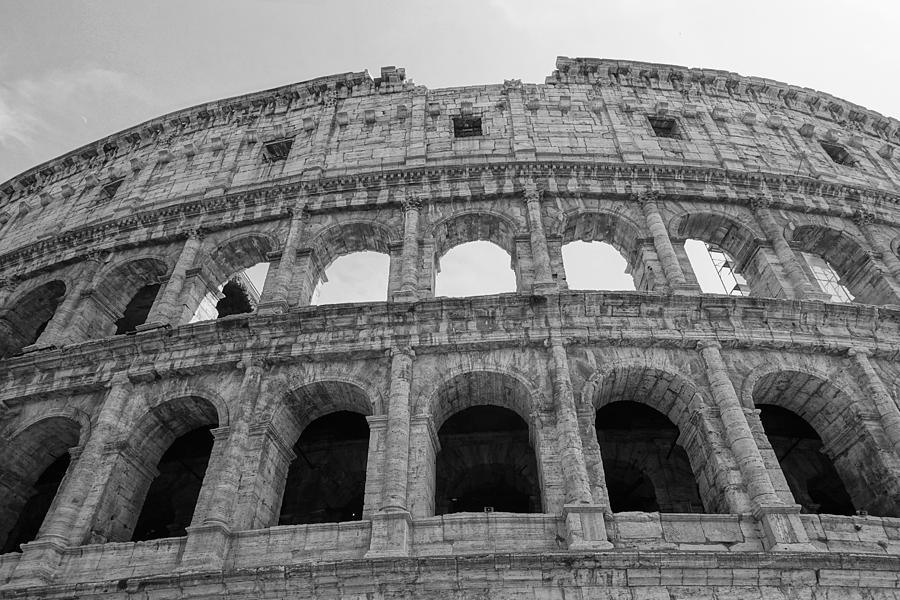 Roman Colosseum in Black and White Photograph by Patricia Caron