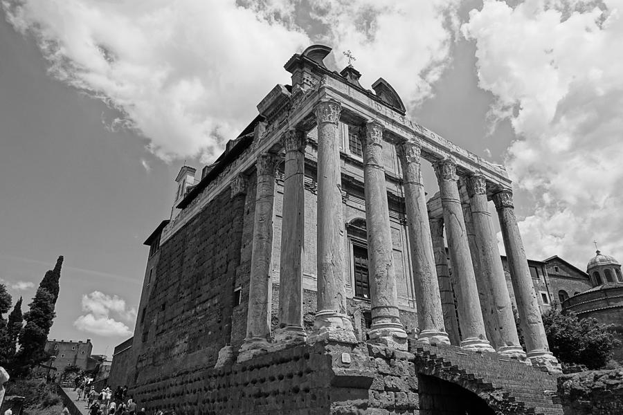 Roman Forum Ruins Black and White Photograph by Patricia Caron