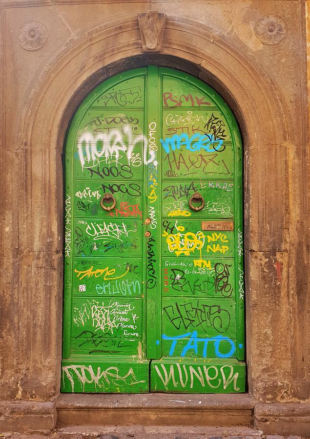 Roman Graffiti Door Photograph by Andrea Whitaker