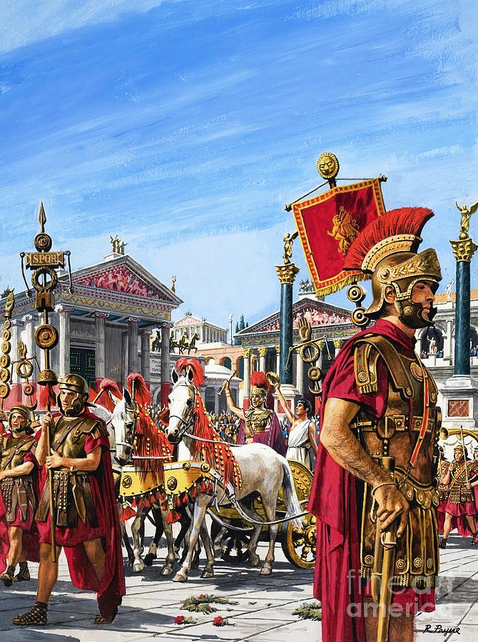 Horse Painting - Roman Legion by Roger Payne