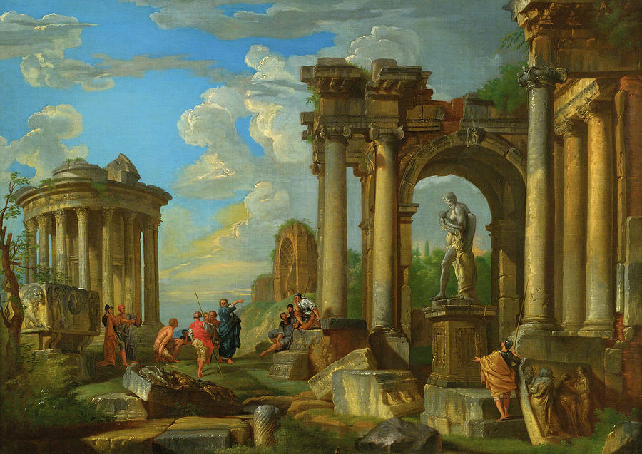 Roman Ruins Painting by Giovanni Paolo Panini | Fine Art America