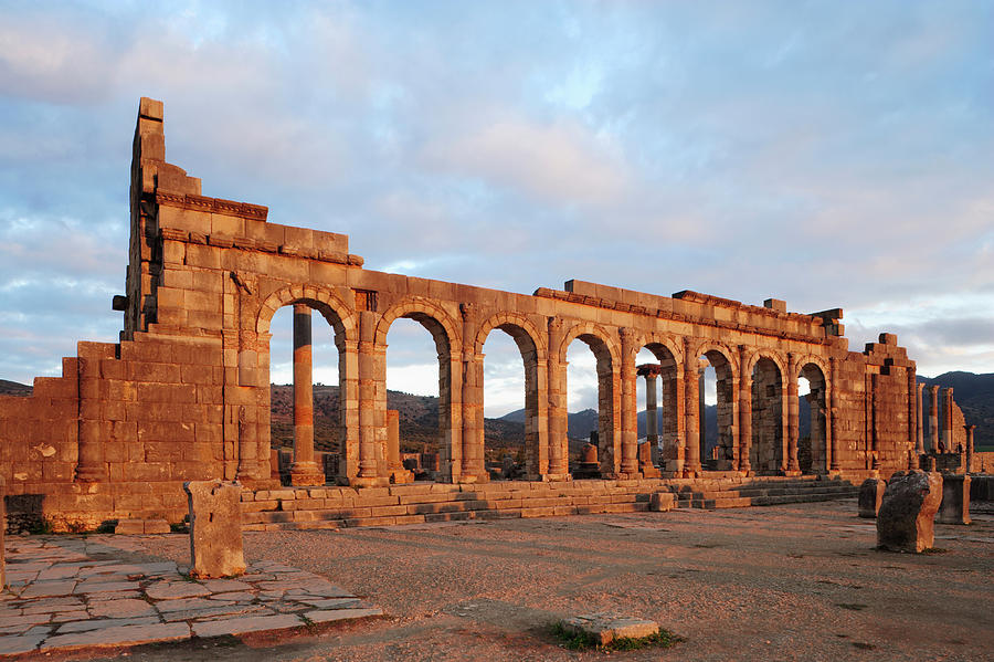 Roman Ruins Of Volubilis Near Meknes In Photograph by Guy Vanderelst