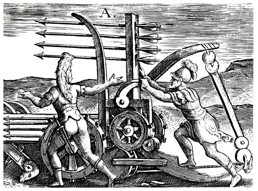 Roman Soldiers Using A War Engine Drawing by Print Collector