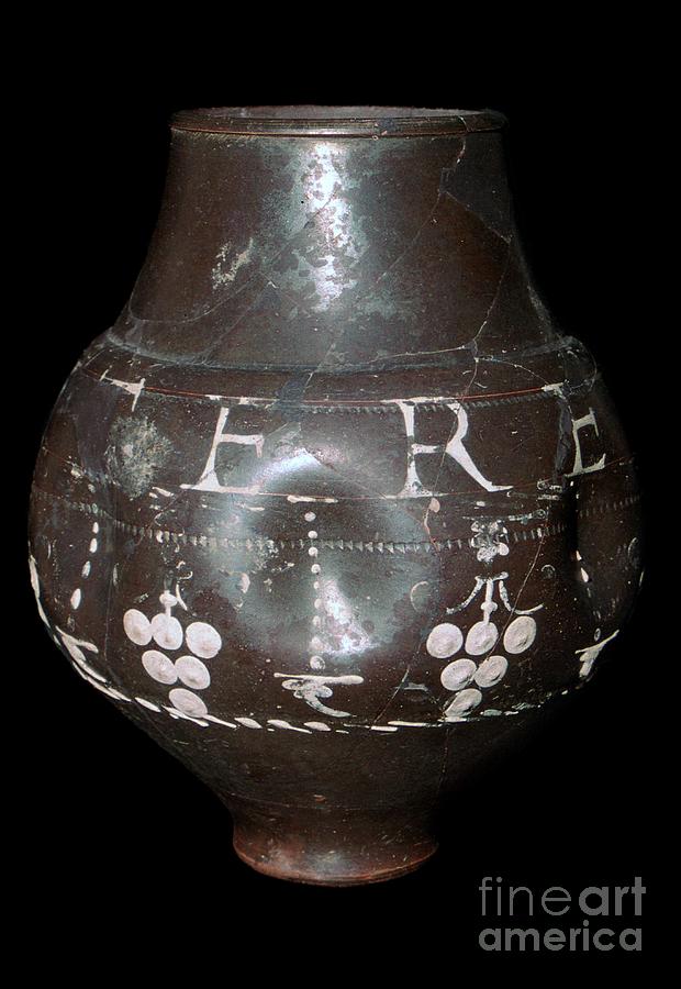 Roman Vase Inscribed Utere Felix, 3rd Drawing by Print Collector