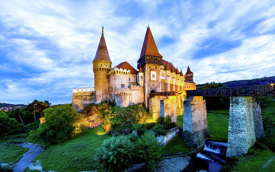 Romania, Hunedoara, Hunedoara, Transylvania, Corvin Castle Digital Art by Melis