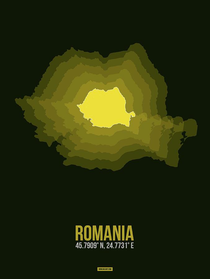 Romania Digital Art - Romania Radiant Map II by Naxart Studio Romania Digital Art - Romania Radiant Map II by Naxart Studio