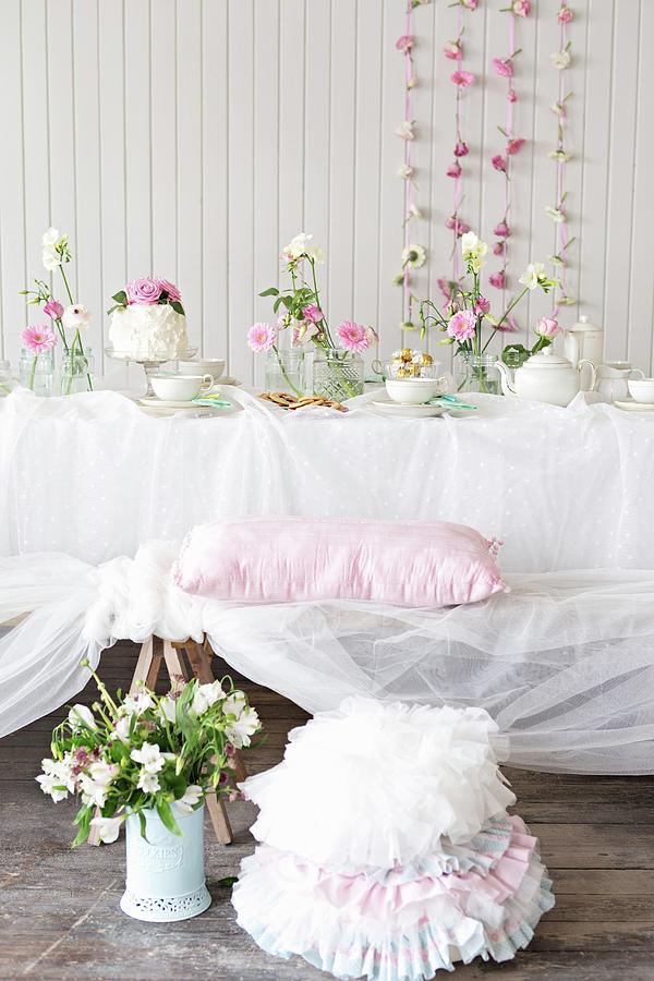 Romantic Buffet With Cake And Biscuits Photograph by Cecilia Mller