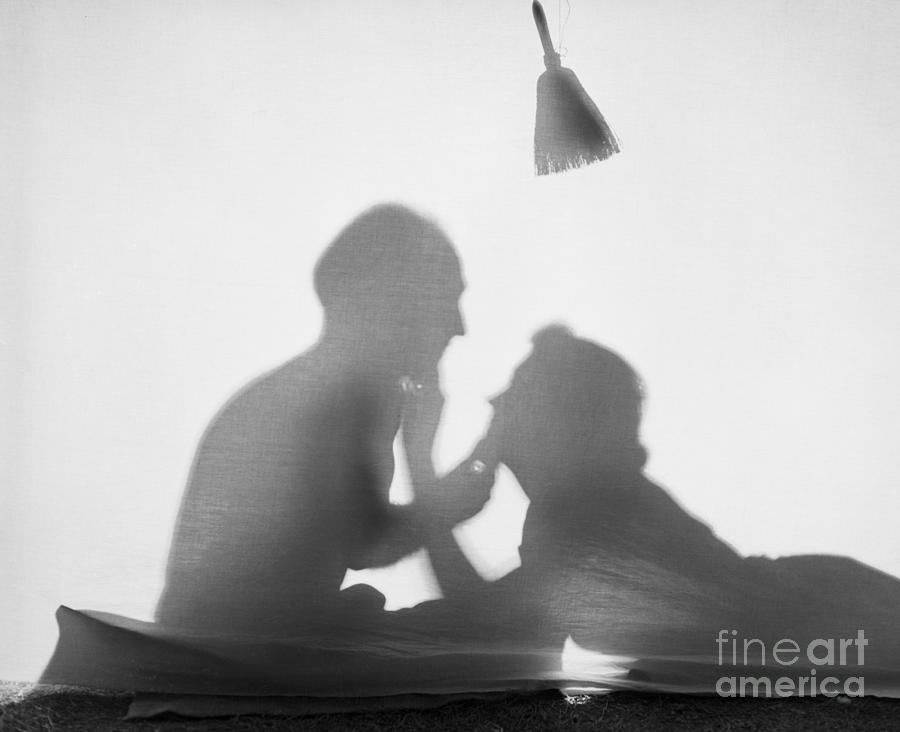Romantic Couple Silhouetted In A Tent Photograph by Bettmann