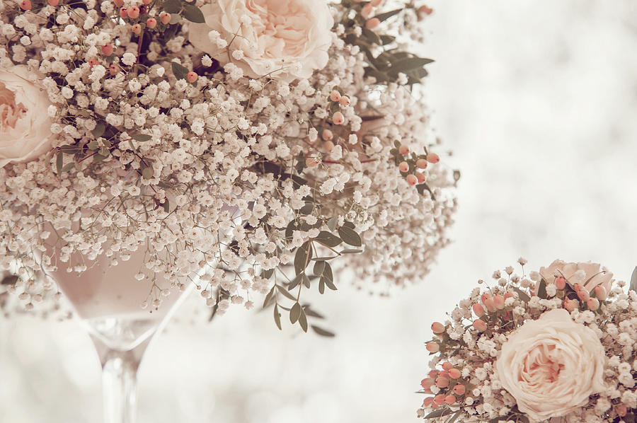 Vintage Photograph - Romantic Floral Wedding Decor 3 by Jenny Rainbow