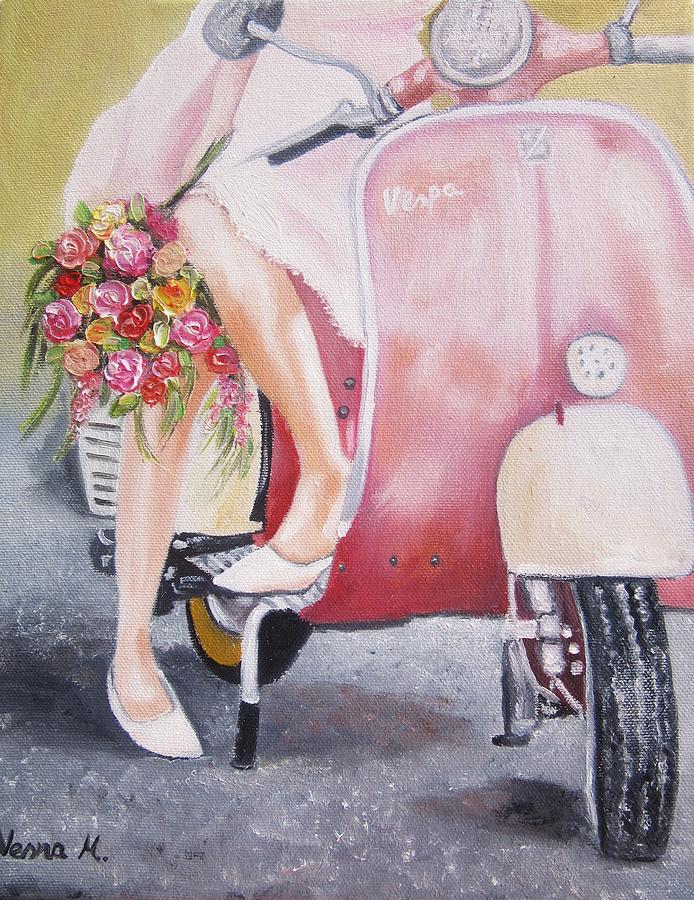 Woman Painting - Romantic Ride by Vesna Martinjak