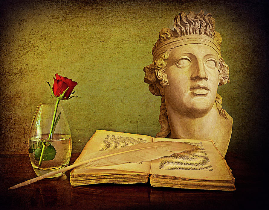 Romantic still life, antique book and rose by Luisa Vallon Fumi Romantic still life, antique book and rose by Luisa Vallon Fumi