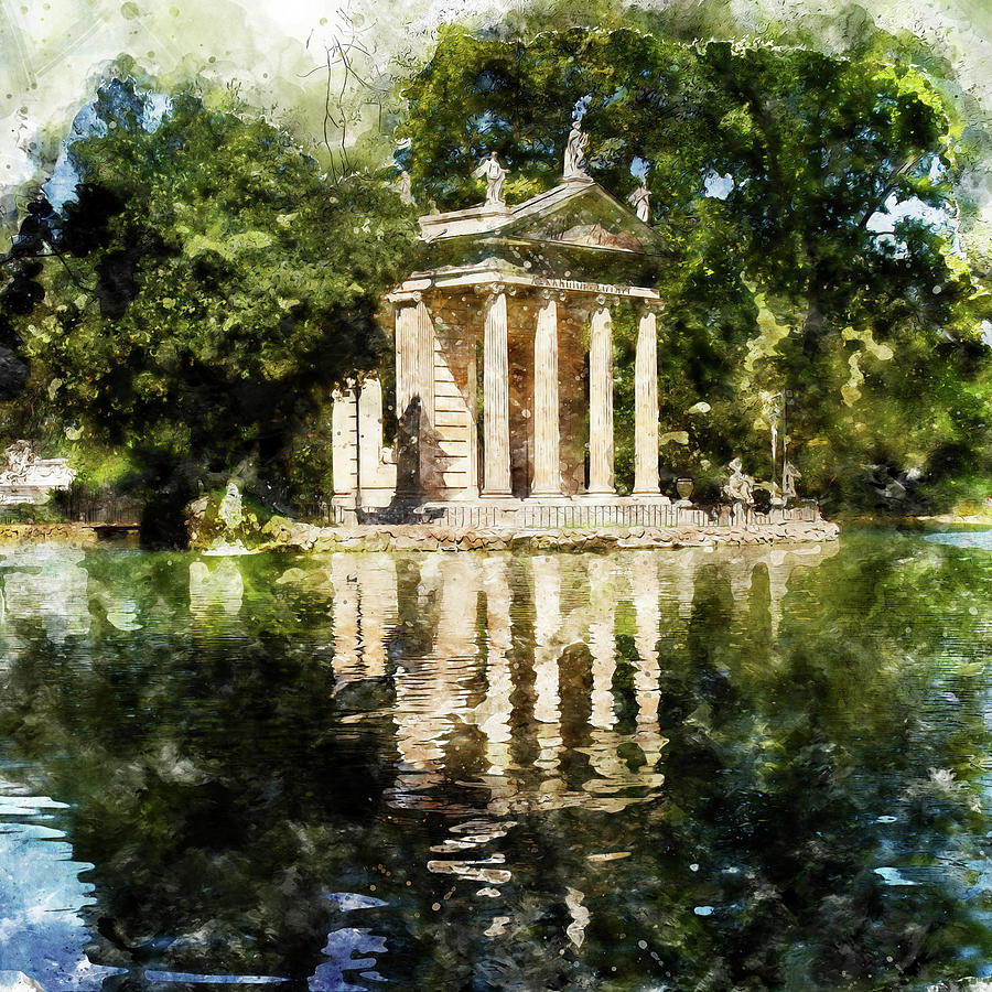 Rome, Ancient Temple of Aesculapius - 04 Painting by AM FineArtPrints